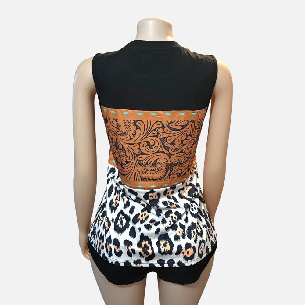 Leopard Multi Color-Block T-shirt - Picture 4 of 5